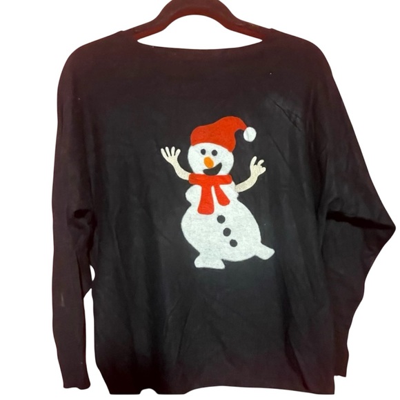 Woman snowman Christmas sweater new without tags AAEDA SIZE SMALL - Picture 2 of 10